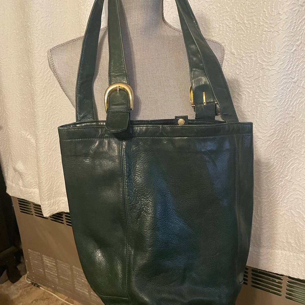 Hunter green leather  bag